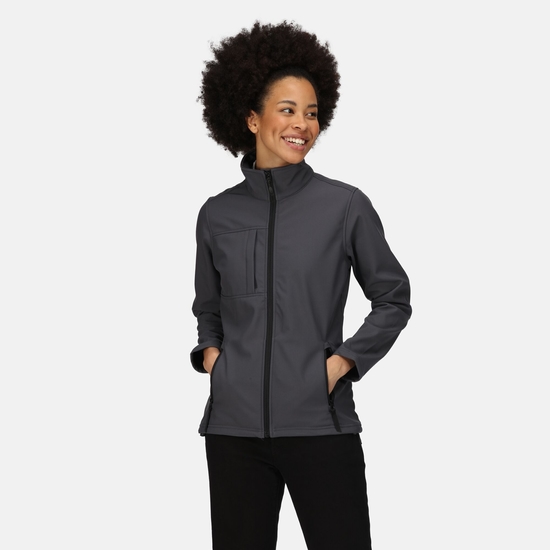 Women's Octagon II Printable 3 Layer Membrane Softshell Jacket Seal Grey Black