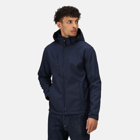 Men's Venturer 3 Layer Printable Hooded Softshell Jacket Navy