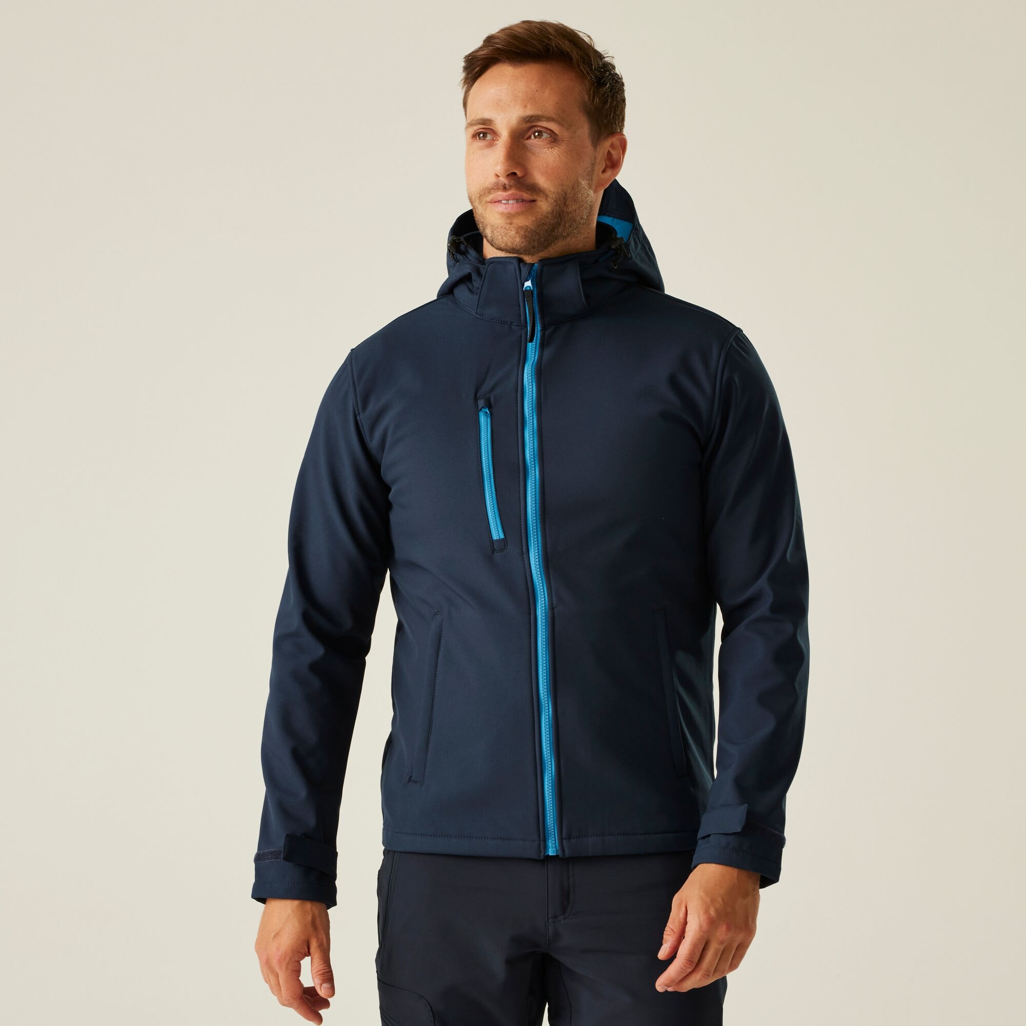 Regatta Professional   Męski softshell z kapturem Venturer Niebieski