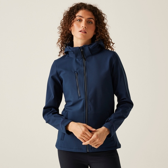 Women's Venturer 3-layer Printable Hooded Softshell Jacket Navy