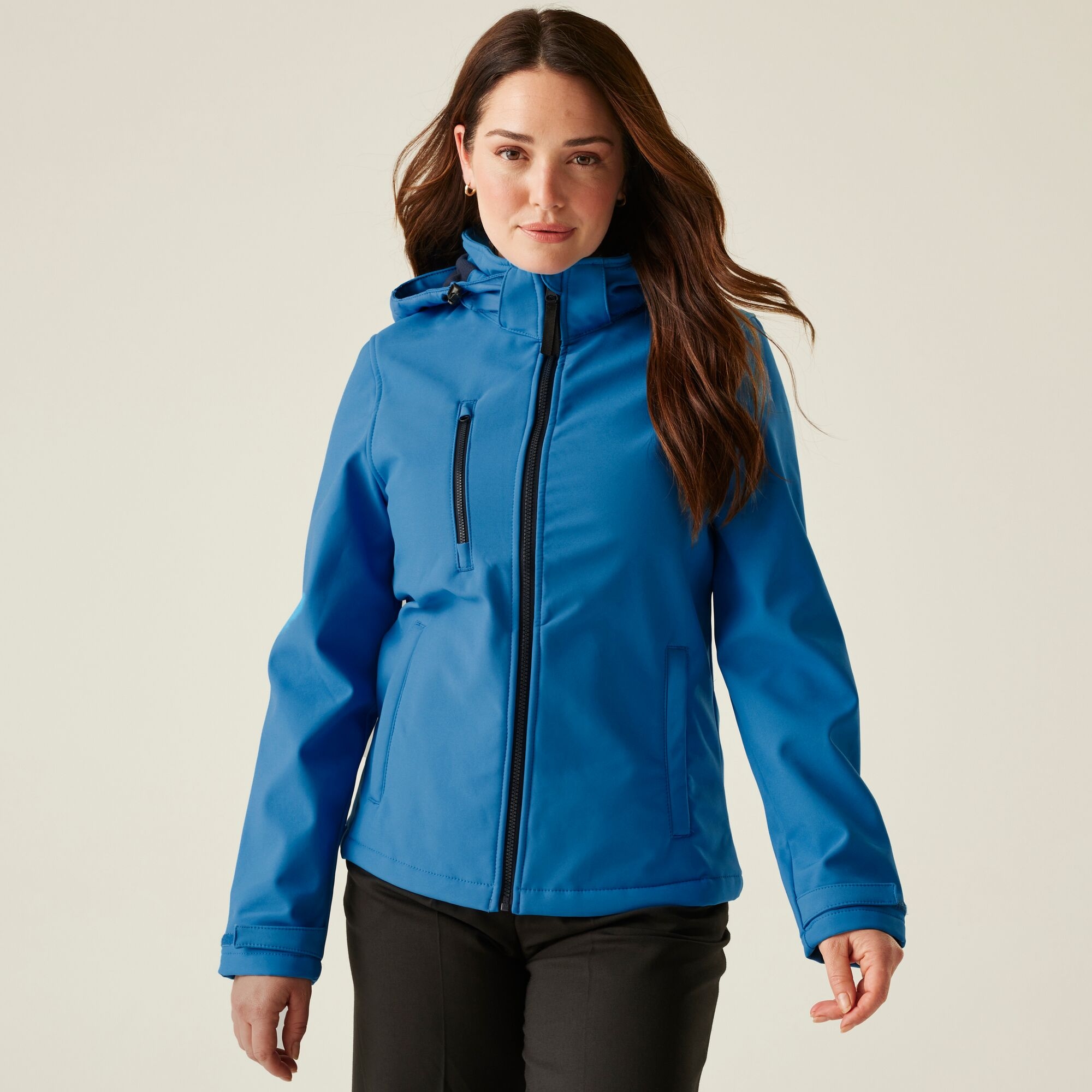 Regatta Professional Damski softshell z kapturem Venturer Niebieski