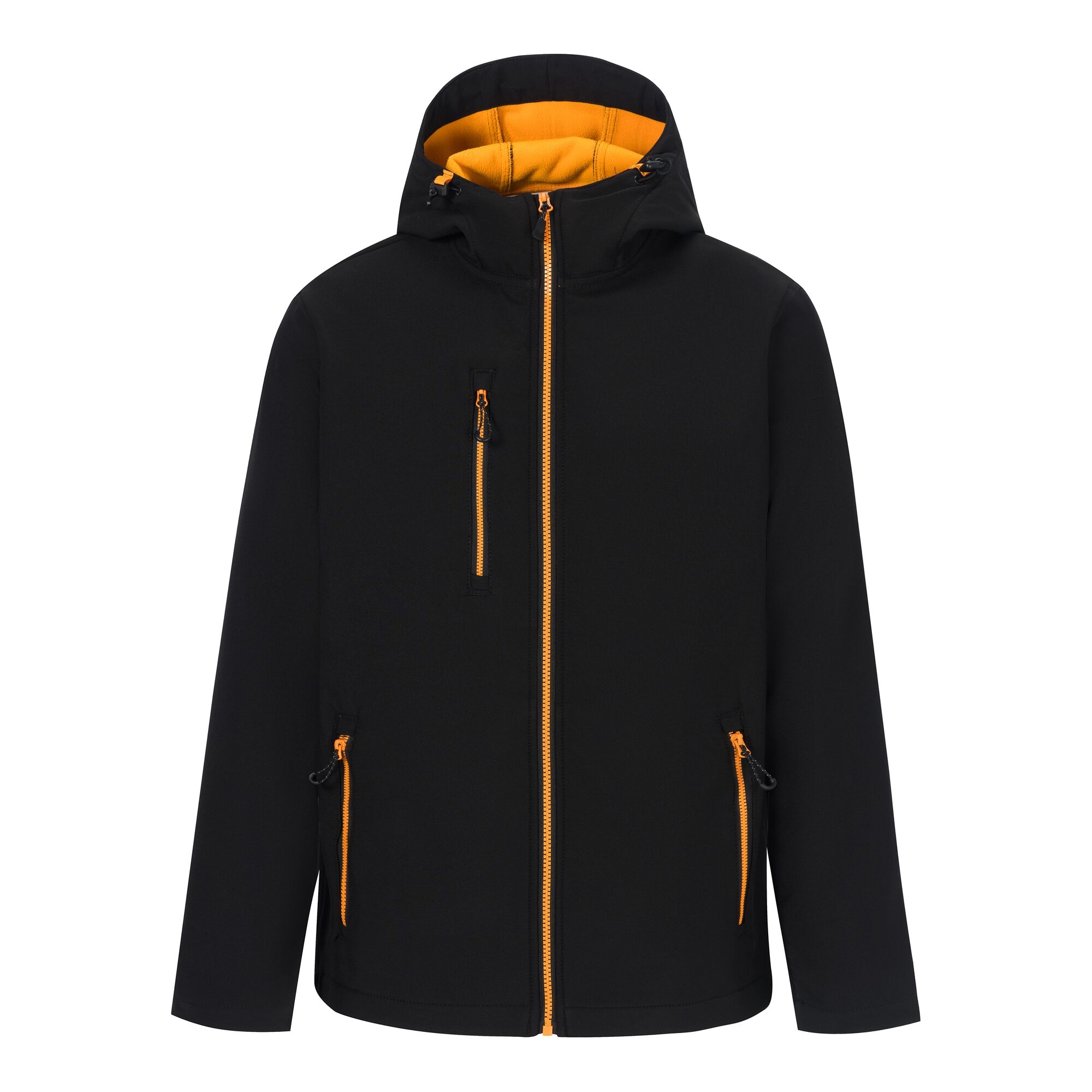 Regatta Men's Navigate 2 Layer Hooded Softshell Jacket - Black Orange Po - S - Image 5