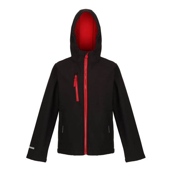 Kids' Ablaze 3-Layer Softshell Jacket Black Classic Red