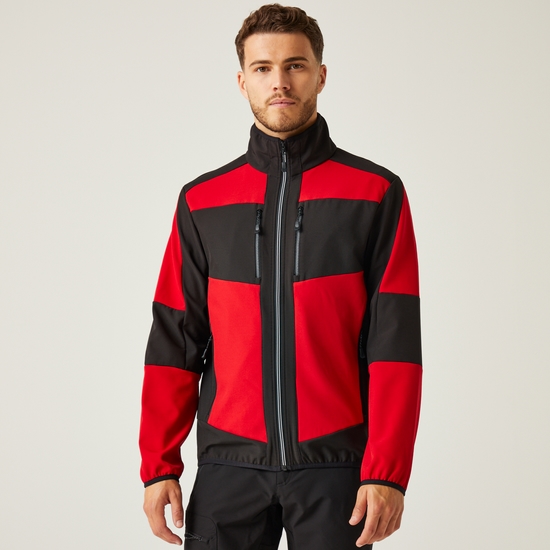 Men's E-Volve 2 Layer Softshell Jacket Classic Red Black