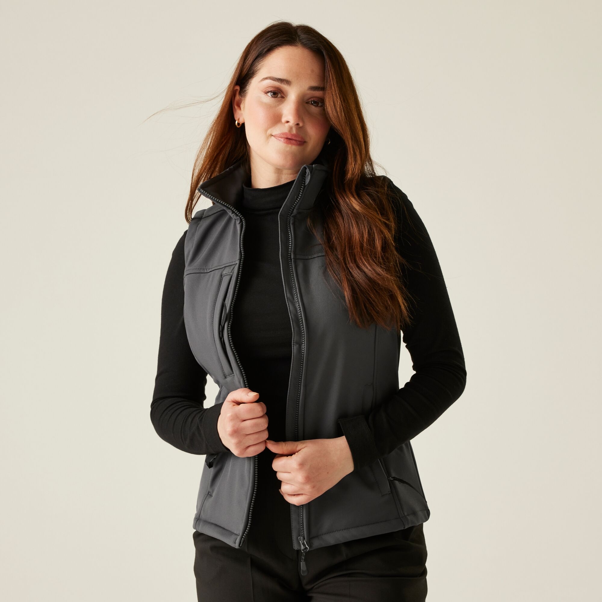 Regatta Professional Damska kamizelka Softshell Flux Szaro-czarny