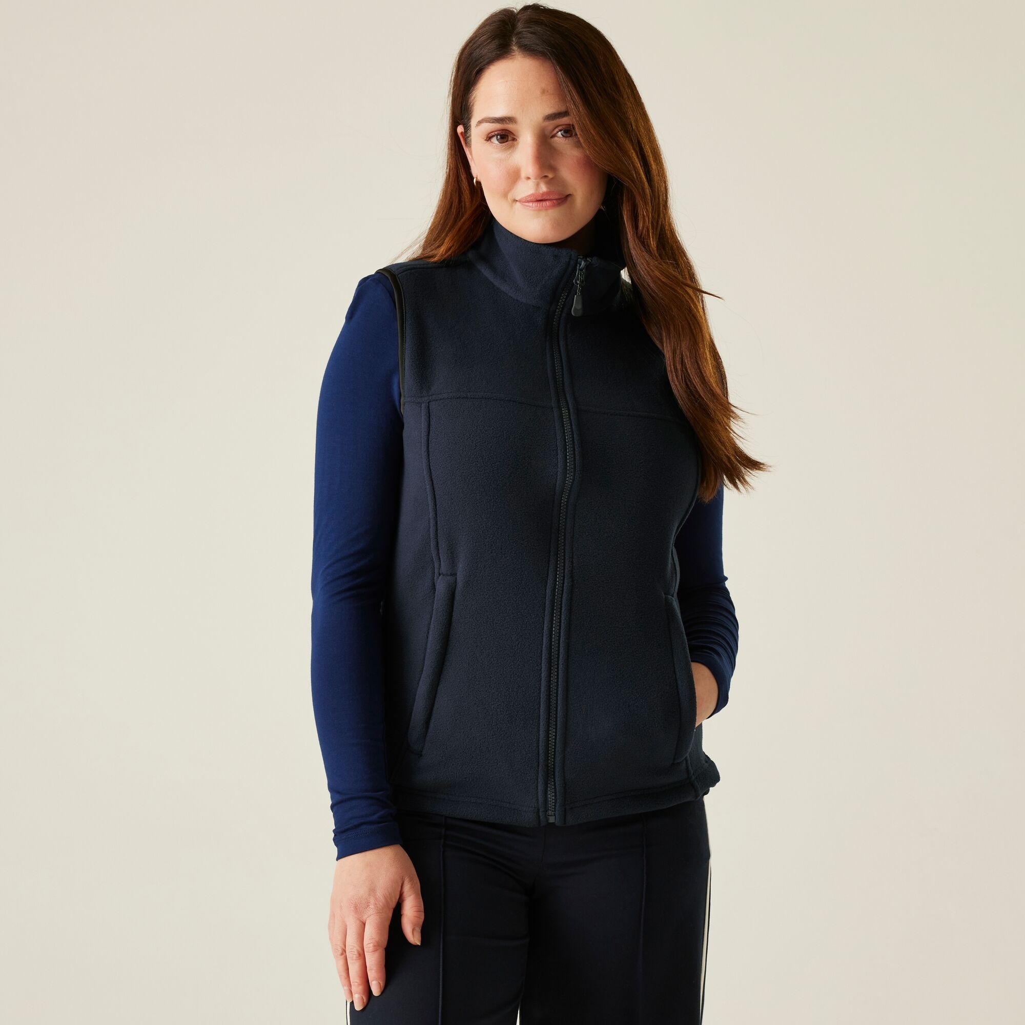 Regatta (20, Dark Navy) Womens/Ladies Haber Ii 250 Series Anti-Pill Fleece Bodywarmer / Sleeveless Jacket - Image 2