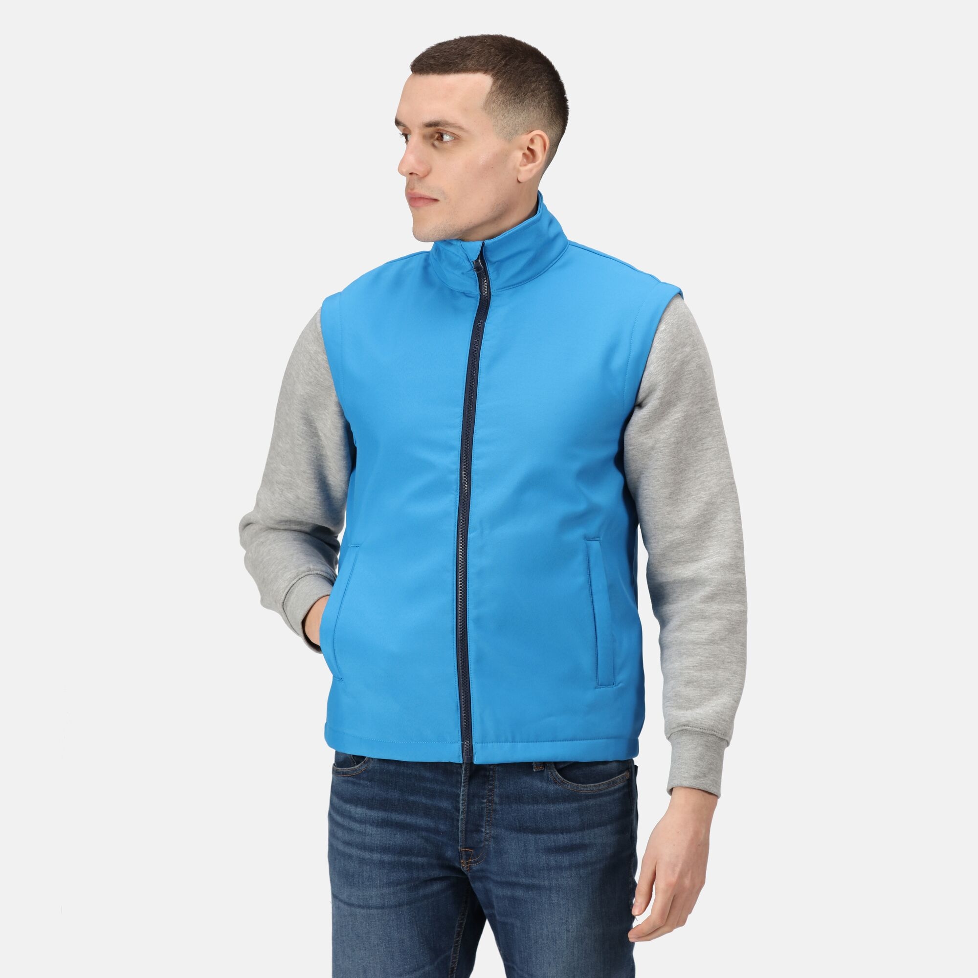 Regatta Professional Men's Water Repellent Ablaze Printable Softshell Bodywarmer French Blue Navy, Size: M