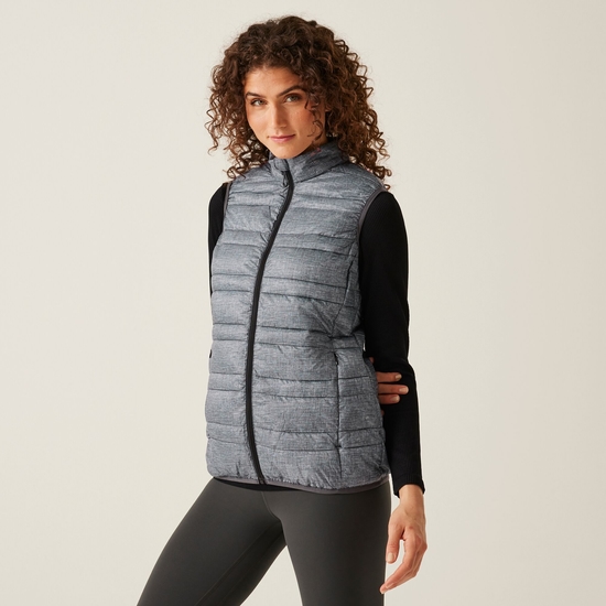 Womens Firedown Down Touch Insulated Bodywarmer Grey Marl Black