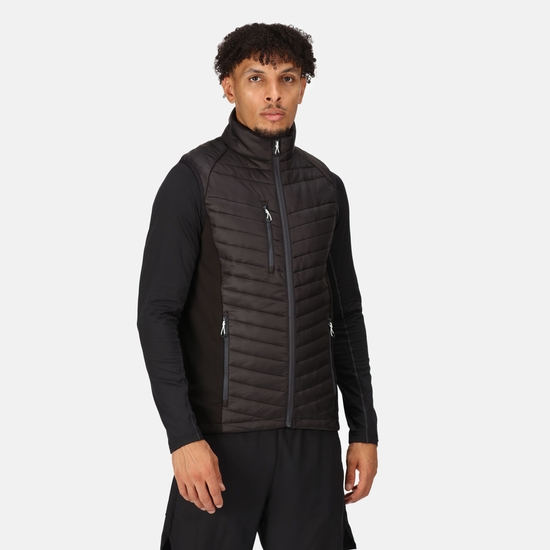 Men's Navigate Hybrid Bodywarmer Black Seal Grey