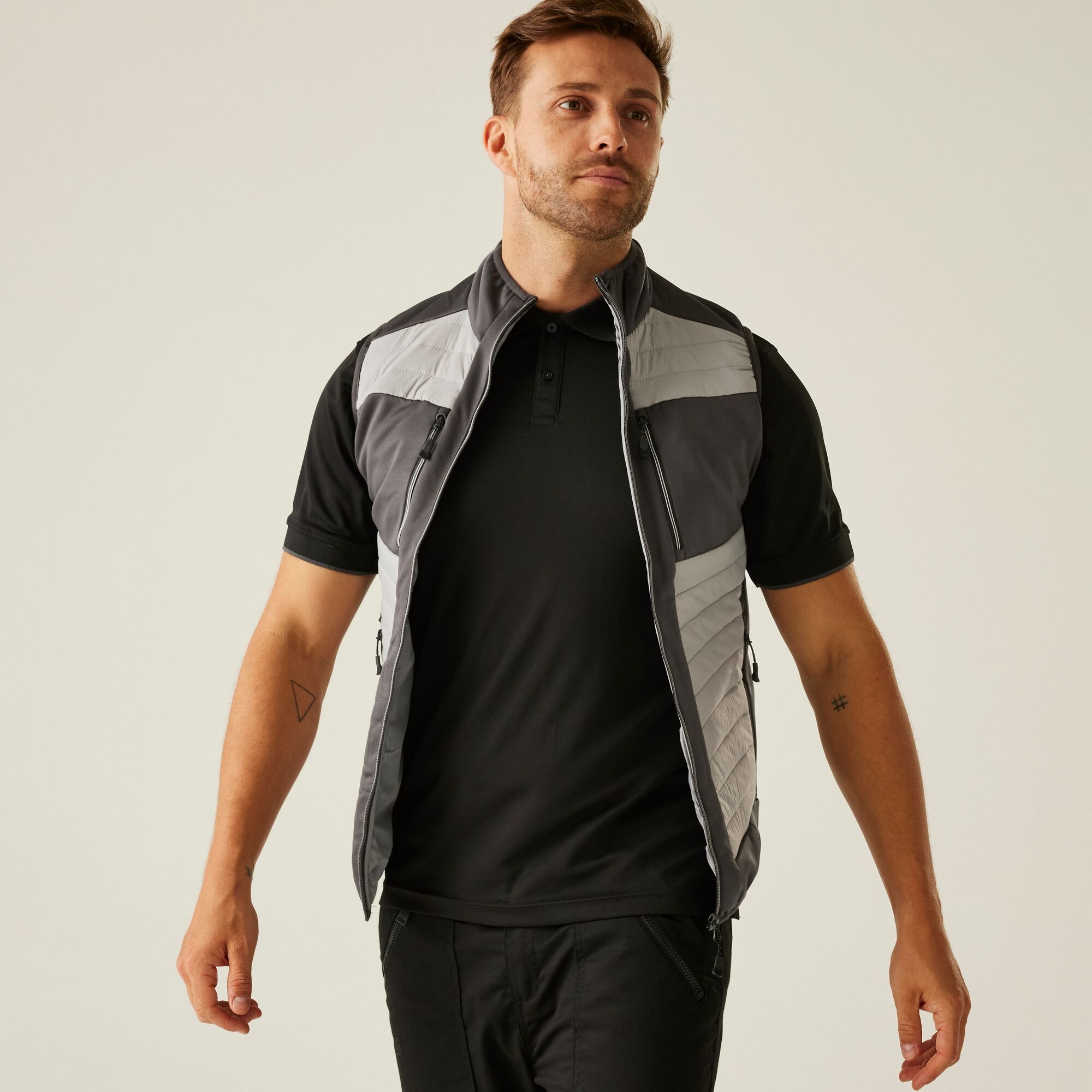 Regatta Professional Men's E-Volve Thermal Hybrid Gilet - Grey Extra Small