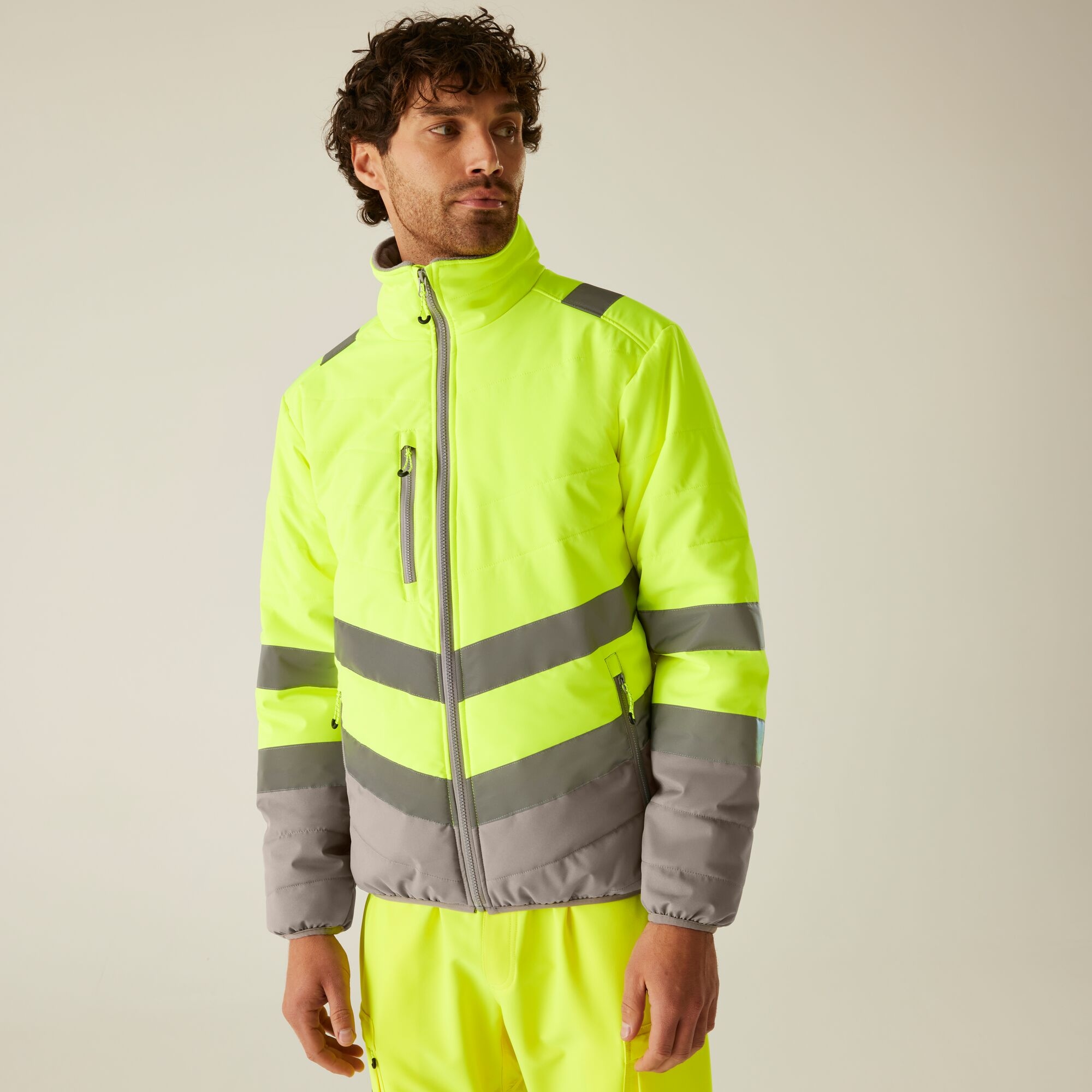 Regatta Professional Men's Waterproof Hi-Vis Two Tone Thermal Jacket - Yellow 3XL