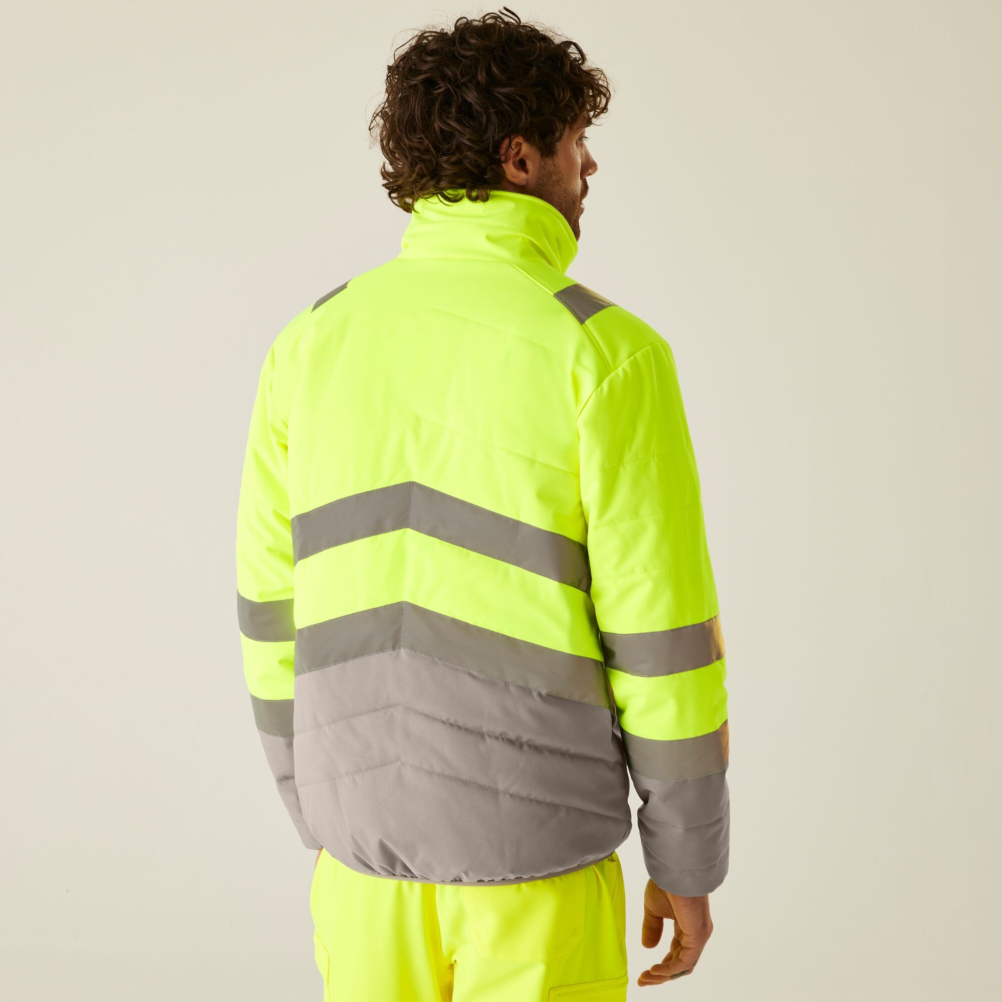 Regatta Men's Hi-Vis 2-Tone Thermal Jacket - Yellow - M - Image 4