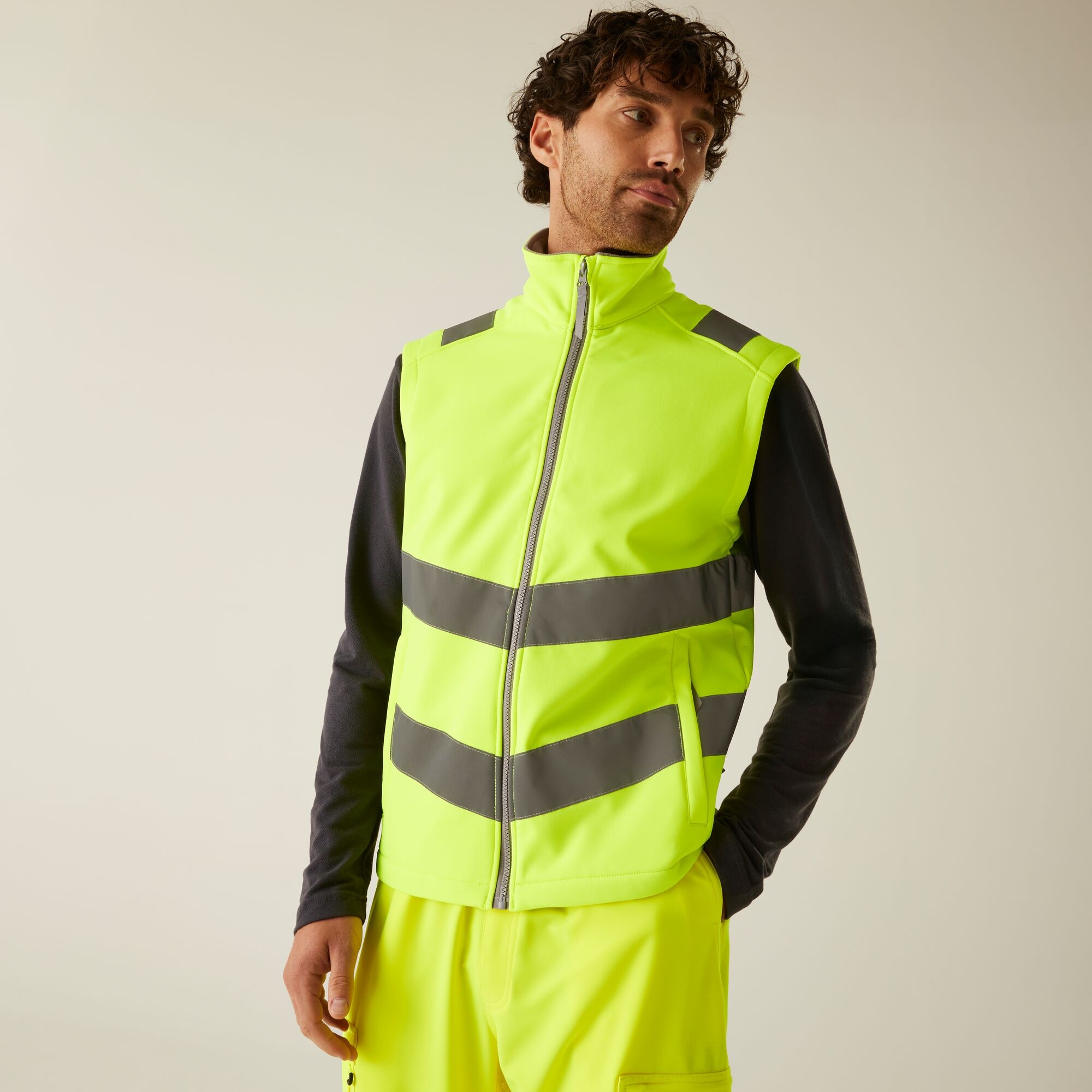 Regatta Professional Men's Hi-Vis Pro Contract Ablaze Softshell Gilet - Yellow 4XL