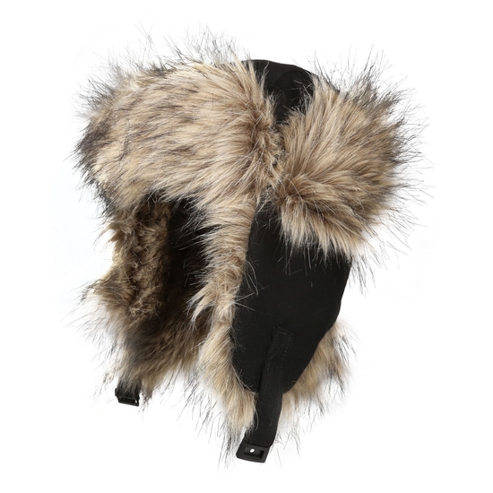 Men's Faux Fur Trapper Hat Black