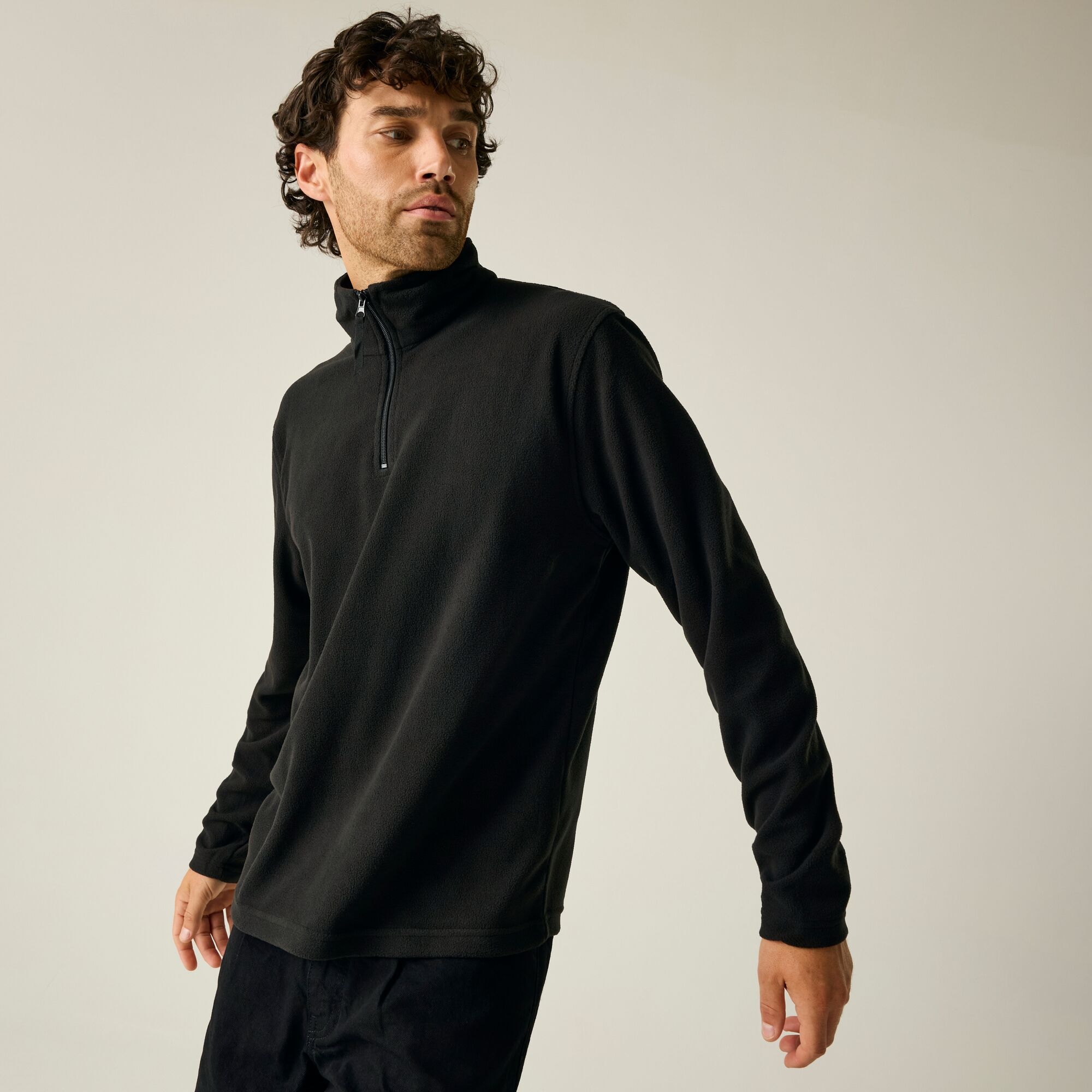 Regatta Professional Męski polar z suwakiem Micro Czarny