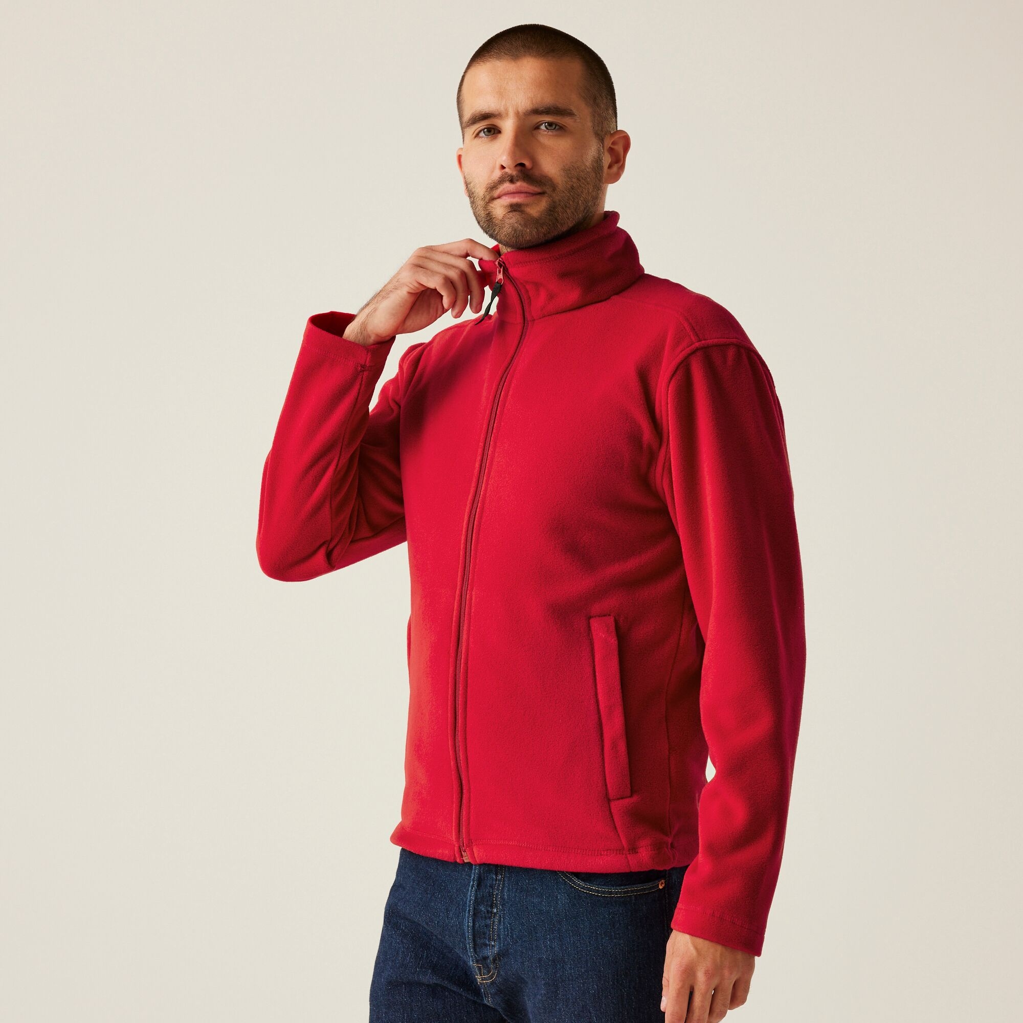 Regatta Professional Męski Polar z Suwakiem Micro Czerwony, Rozmiar: XL
