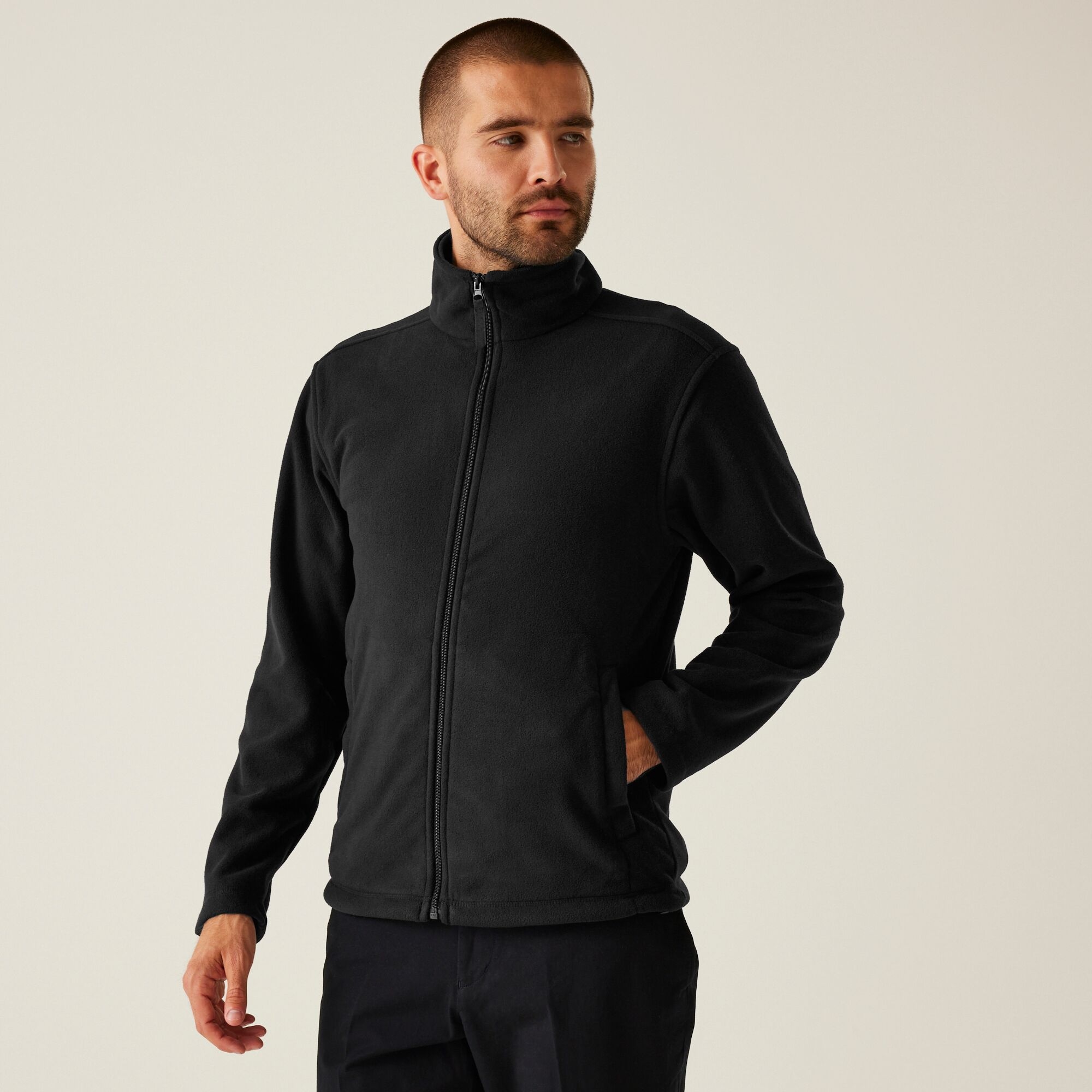 Regatta Professional Męski polar z suwakiem Micro Czarny