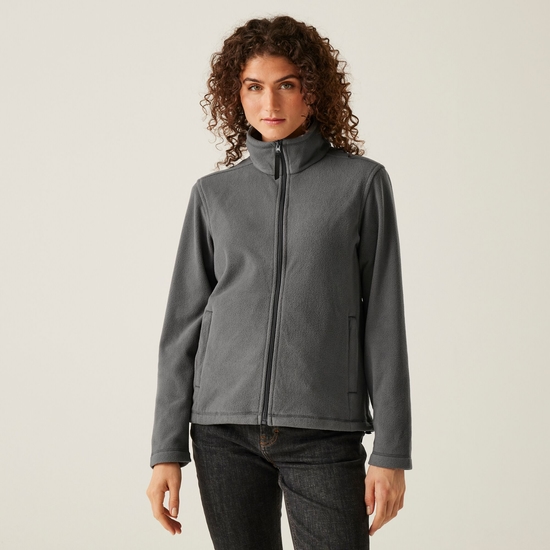 Women's Micro Lightweight Full Zip Fleece Seal Grey