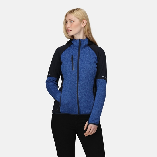 Women's X-Pro Coldspring II Hybrid Full Zip Hooded Fleece  Oxford Blue Marl Navy