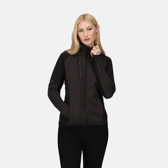 Women's X-Pro Coldspring II Hybrid Full Zip Hooded Fleece  Grey Marl Black