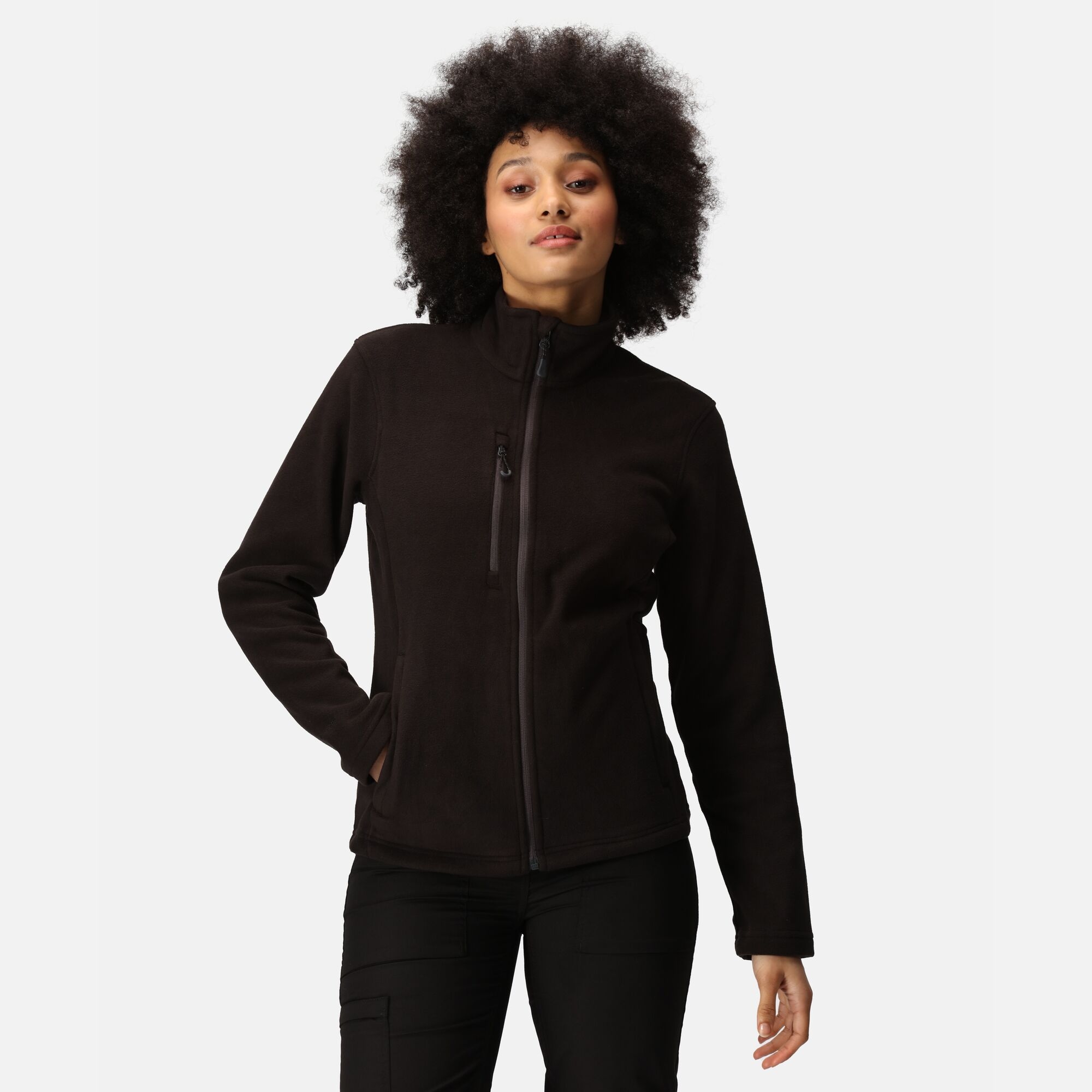 Regatta Professional Damski Polar z Suwakiem Honestly Made Czarny, Rozmiar: 42