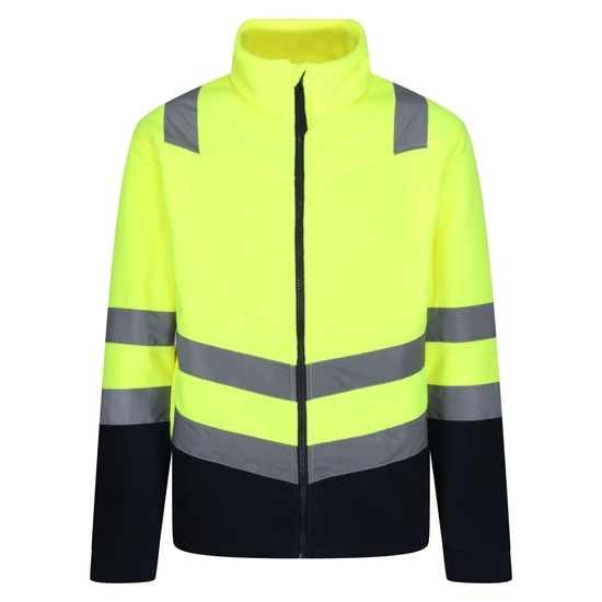 Men's Hi-Vis Full Zip Fleece Yellow Navy