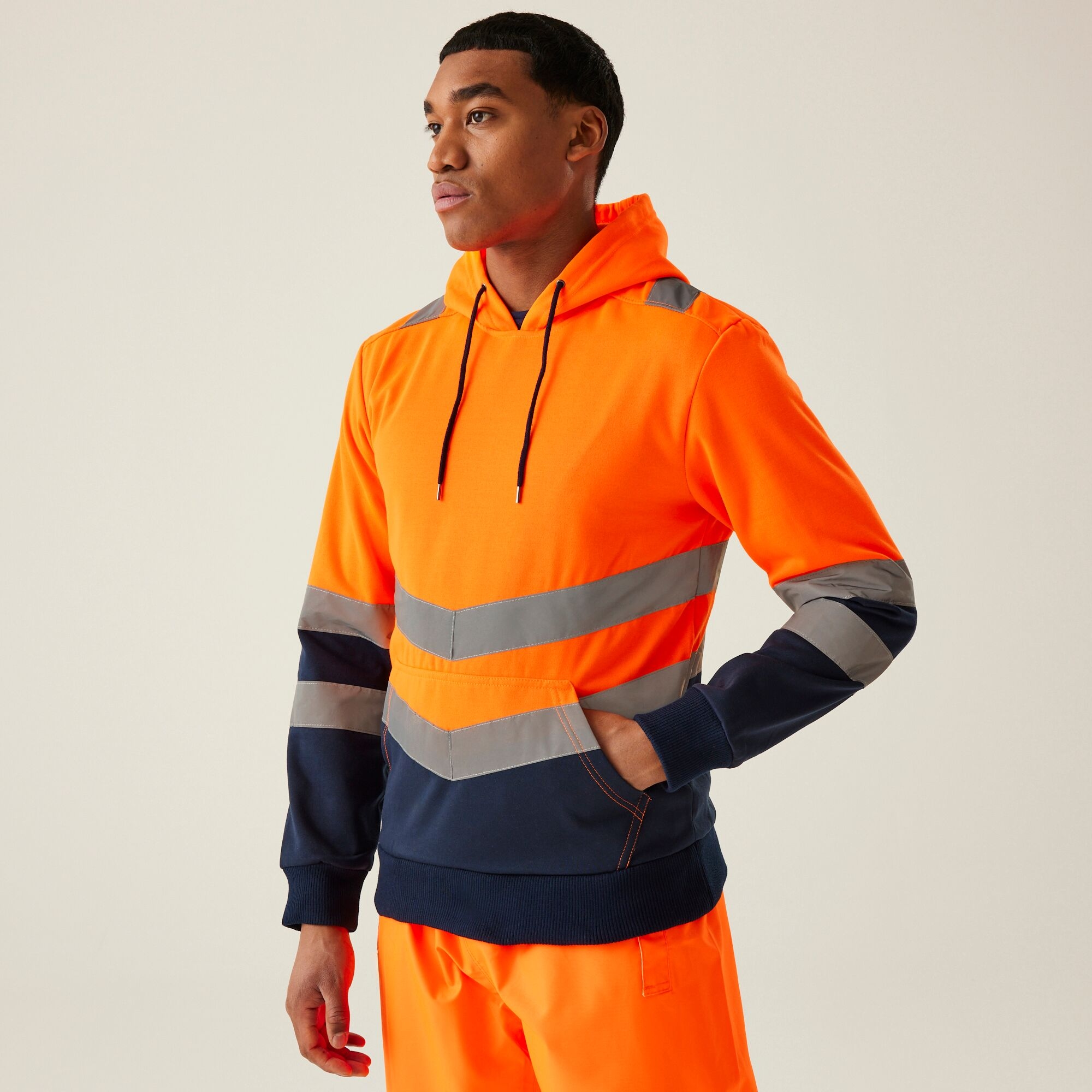Regatta Professional Hi-Vis Overhead Hoodie Size: M Men's Orange