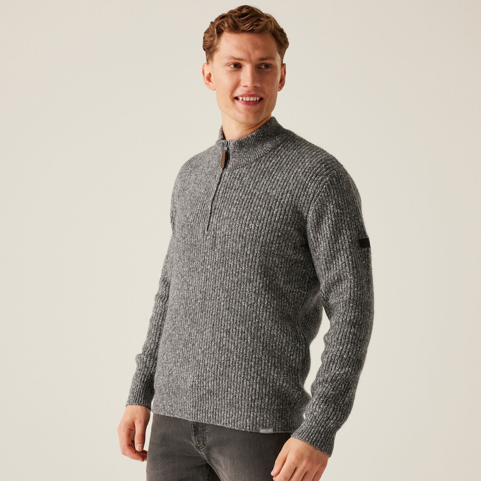 Regatta Professional Męski sweter z dzianiny Solomon Ciemnoszary