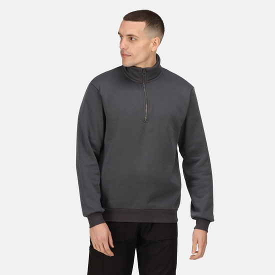 Men's Pro Quarter Zip Sweatshirt Seal Grey