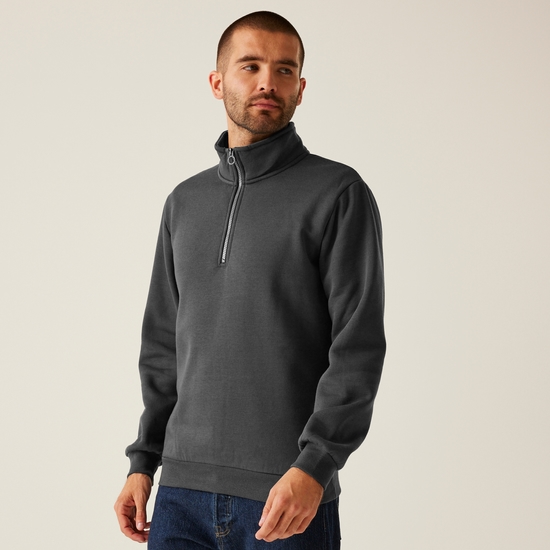 Men's Pro Quarter Zip Sweatshirt Seal Grey