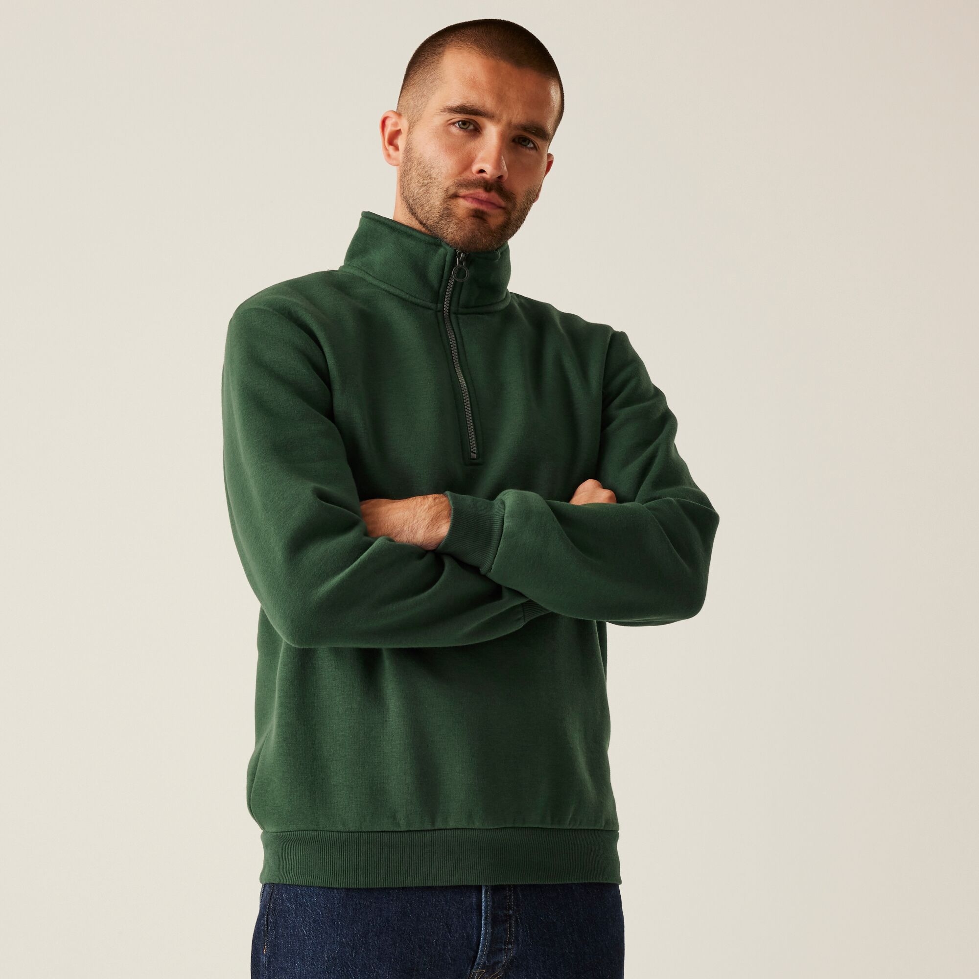 Regatta Professional Pro Quarter Zip Sweatshirt Size: Xs Men's Green