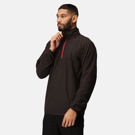 Men's Navigate Half-Zip Fleece Black Classic Red