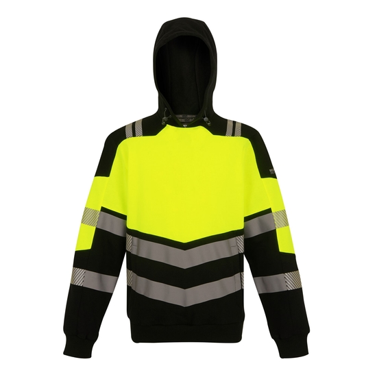 Men's Hi-Vis X Pro Hoodie - Class 2 Black Yellow