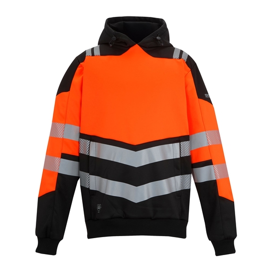 Men's Hi-Vis X Pro Hoodie - Class 2 Black Orange