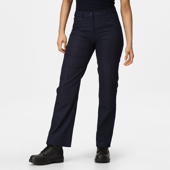 Pantalon Femme Action avec multiples poches de rangement Bleu