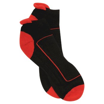 Adults Low Cut Sport Socks Black Classic Red