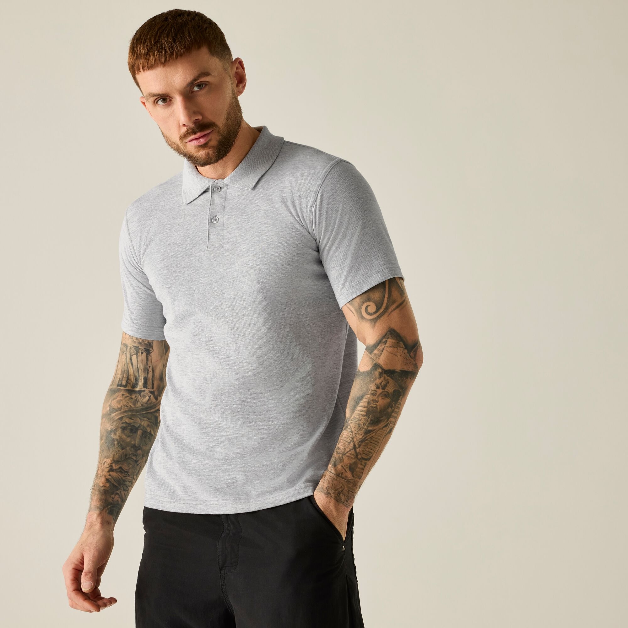 Regatta Professional Men's Pro 50/50 Pique Polo - Grey Small
