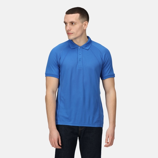 Coolweave feuchtigkeitsableitendes Poloshirt für Herren Blau