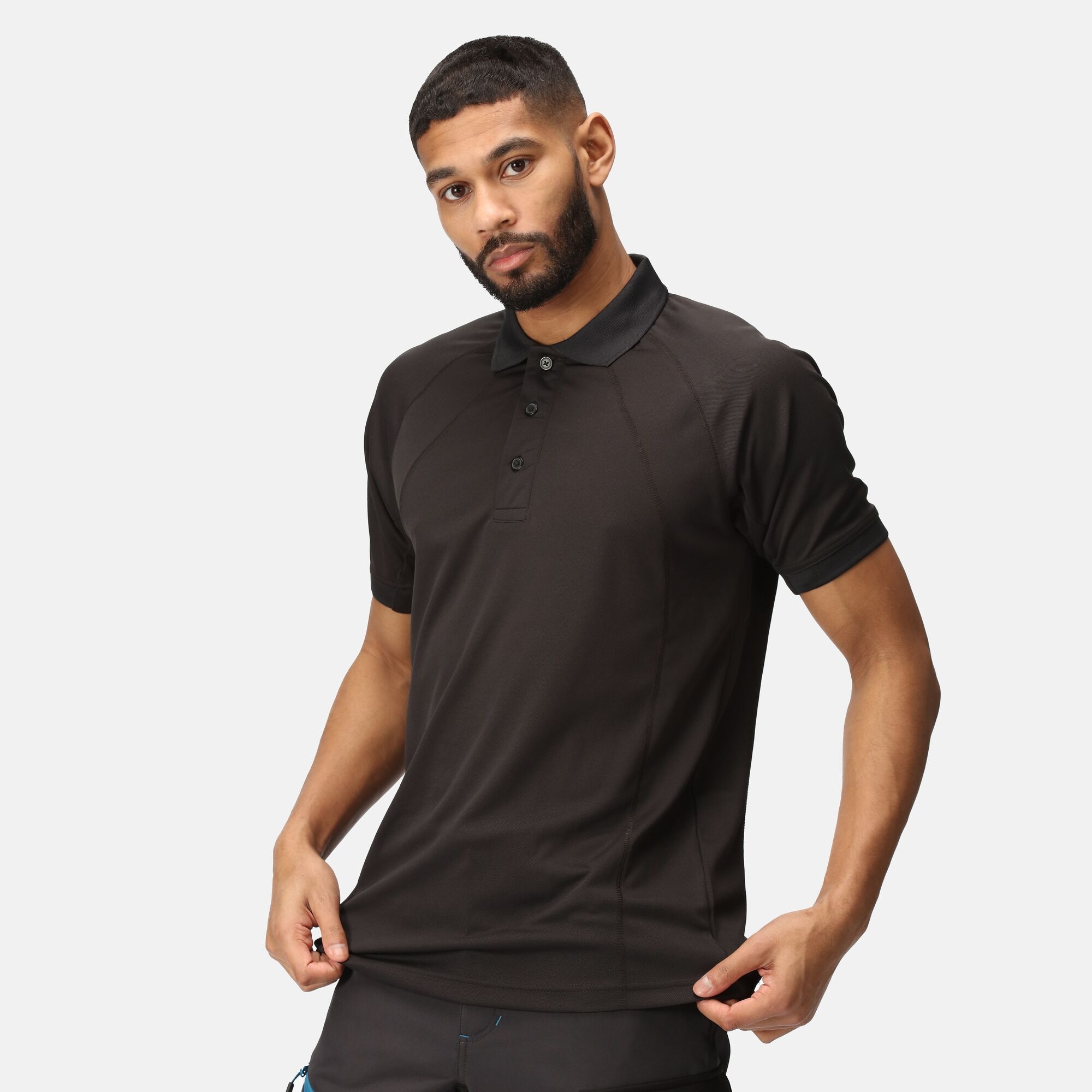 Regatta Professional Męska Koszulka Polo Coolweave Czarny, Rozmiar: XL