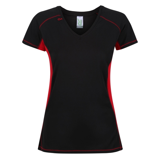 Women's Beijing Lightweight Cool and Dry T-Shirt Black Classic Red