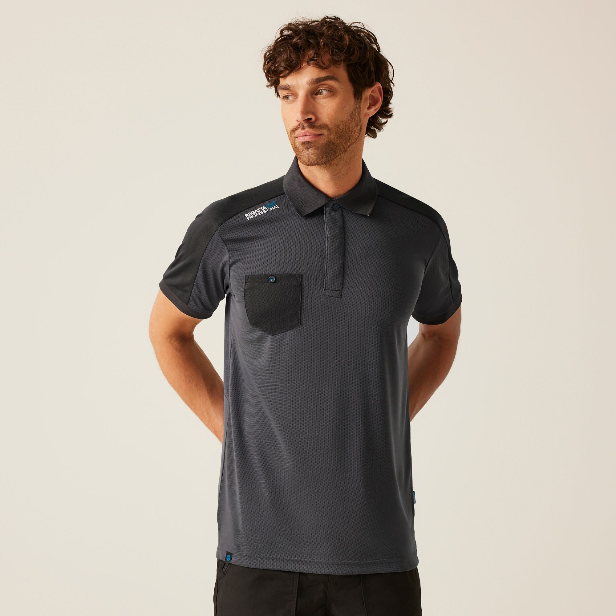 Regatta Professional Męska Koszulka Polo Offensive Professional Szary, Rozmiar: XXXL