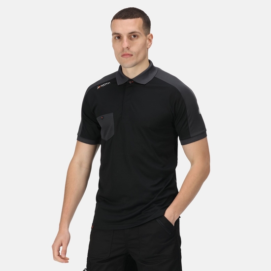 Men's Offensive Moisture Wicking Polo Shirt Black