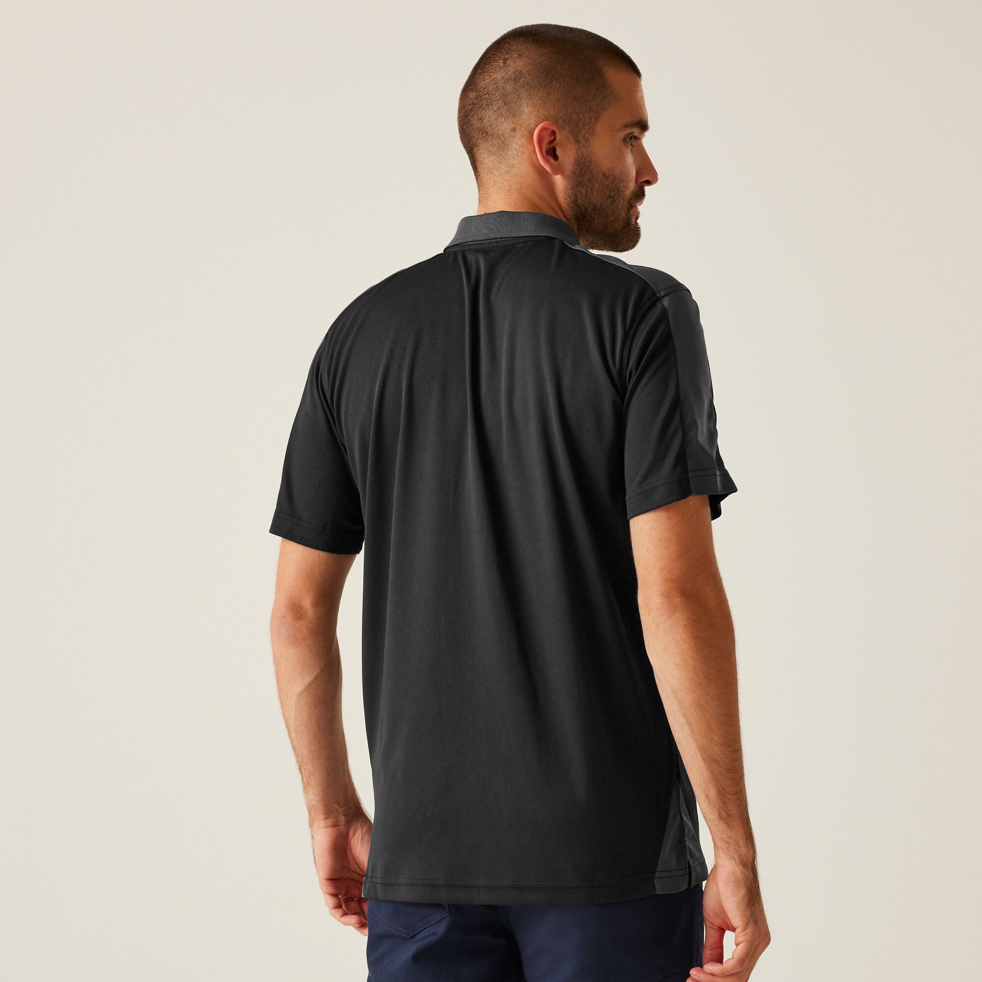 Regatta Professional Męska koszulka polo Contrast Czarno-szary