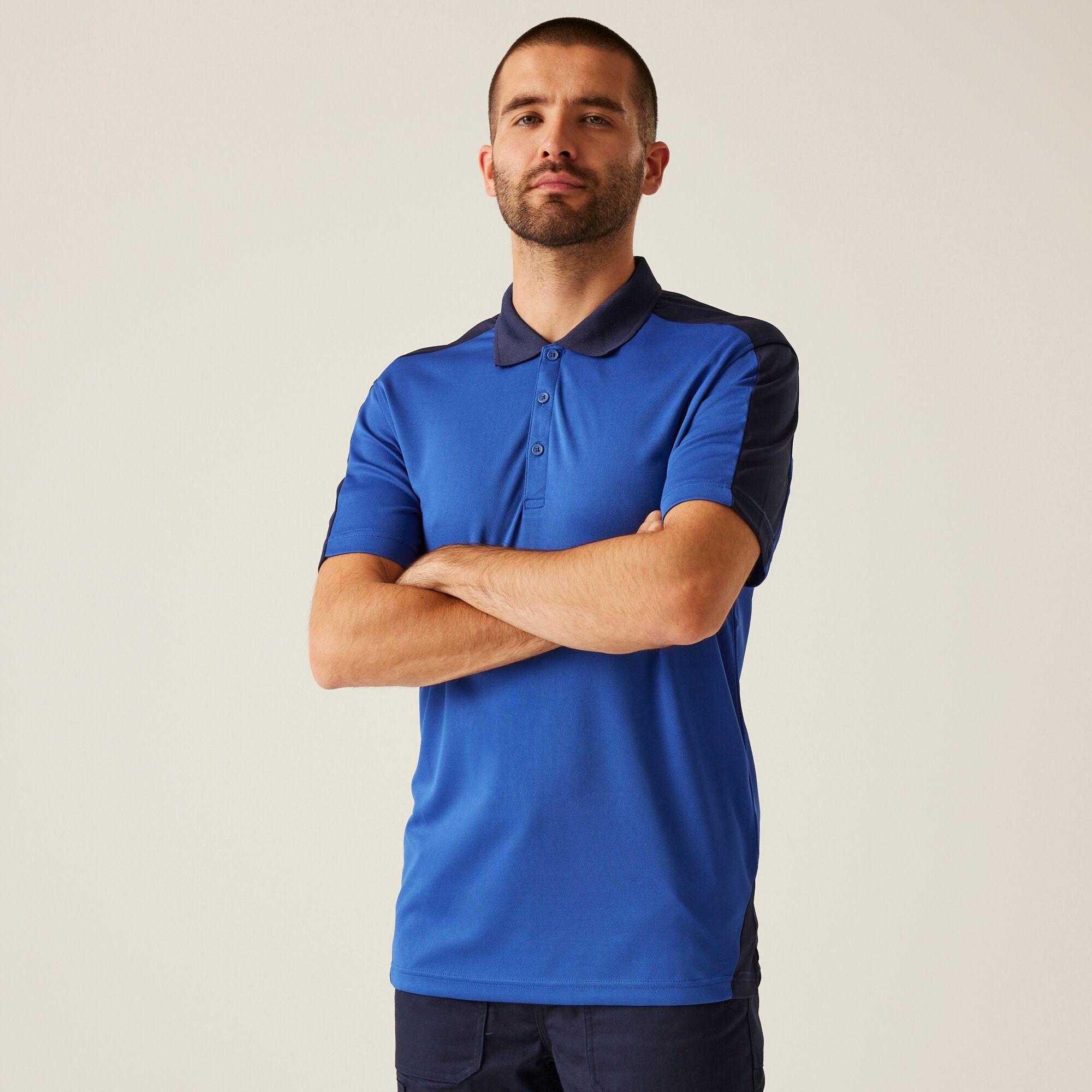 Regatta Professional Męska Koszulka Polo Contrast Niebiesko-granatowy