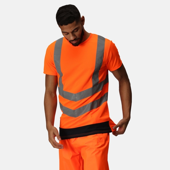 Men's Hi-Vis T-Shirts Orange Navy