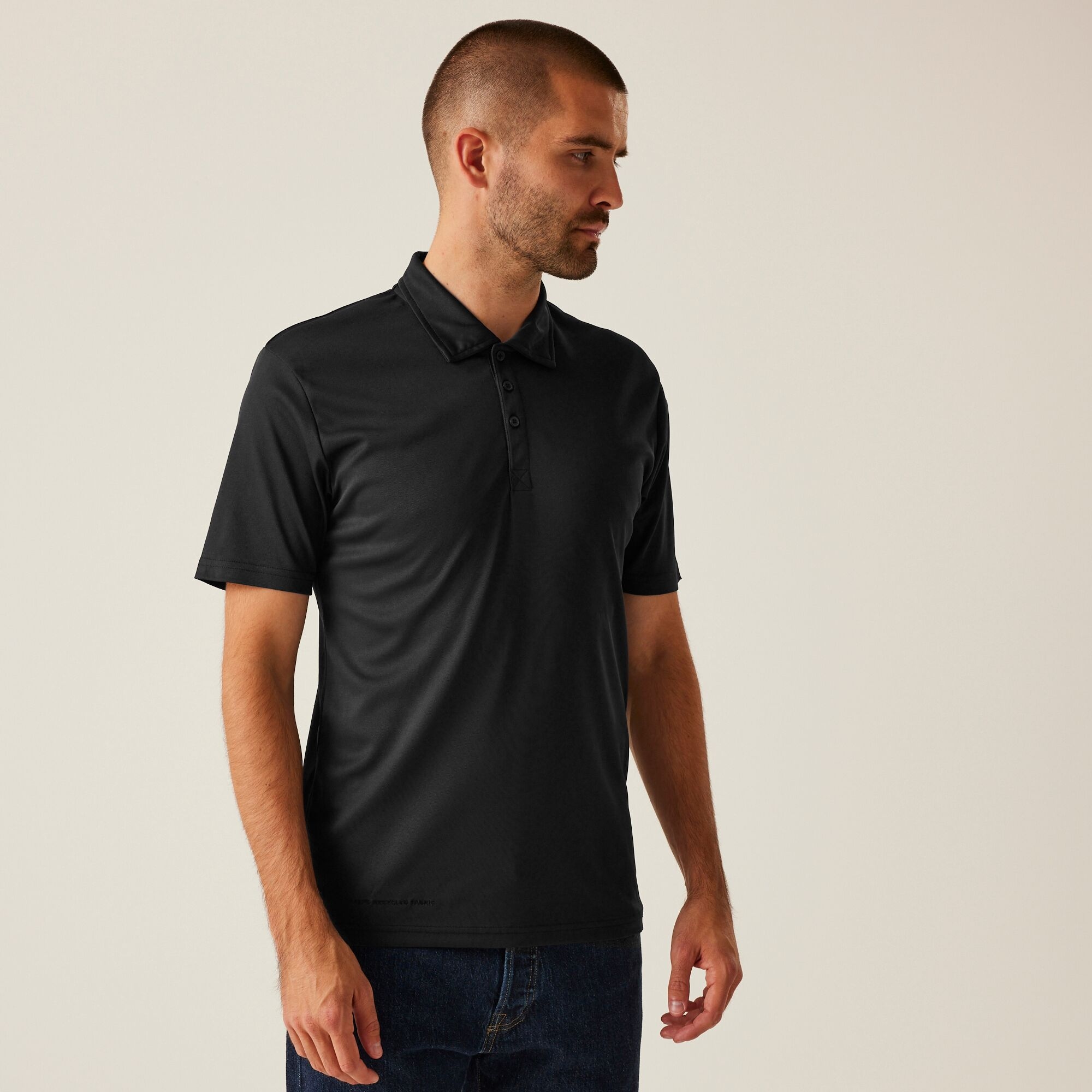 Regatta Professional Męska Koszulka Polo Honestly Made Czarny, Rozmiar: XXL