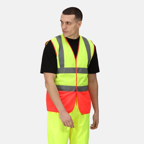 Men's Two Tone Hi-Vis Vest Yellow/Red