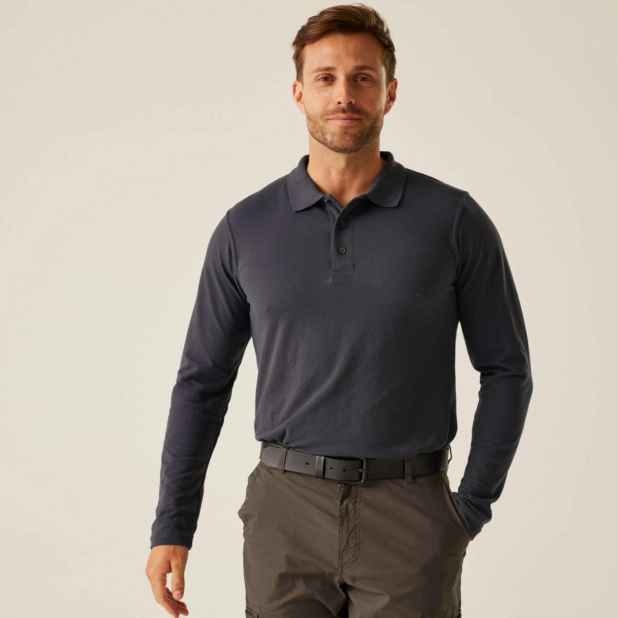 Regatta Professional 65/35 Ls Polo Top Size: 4XL Men's Grey