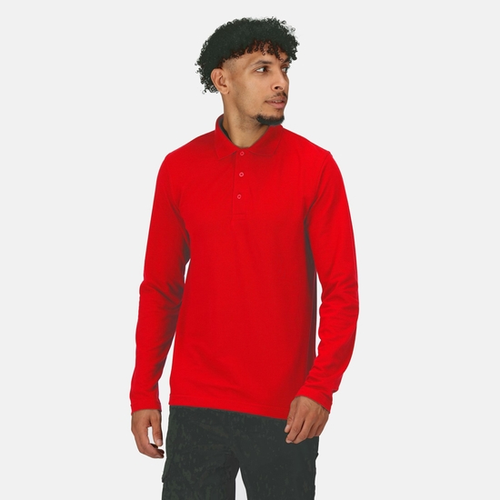 Men's 65/35 LS Polo Top Classic Red