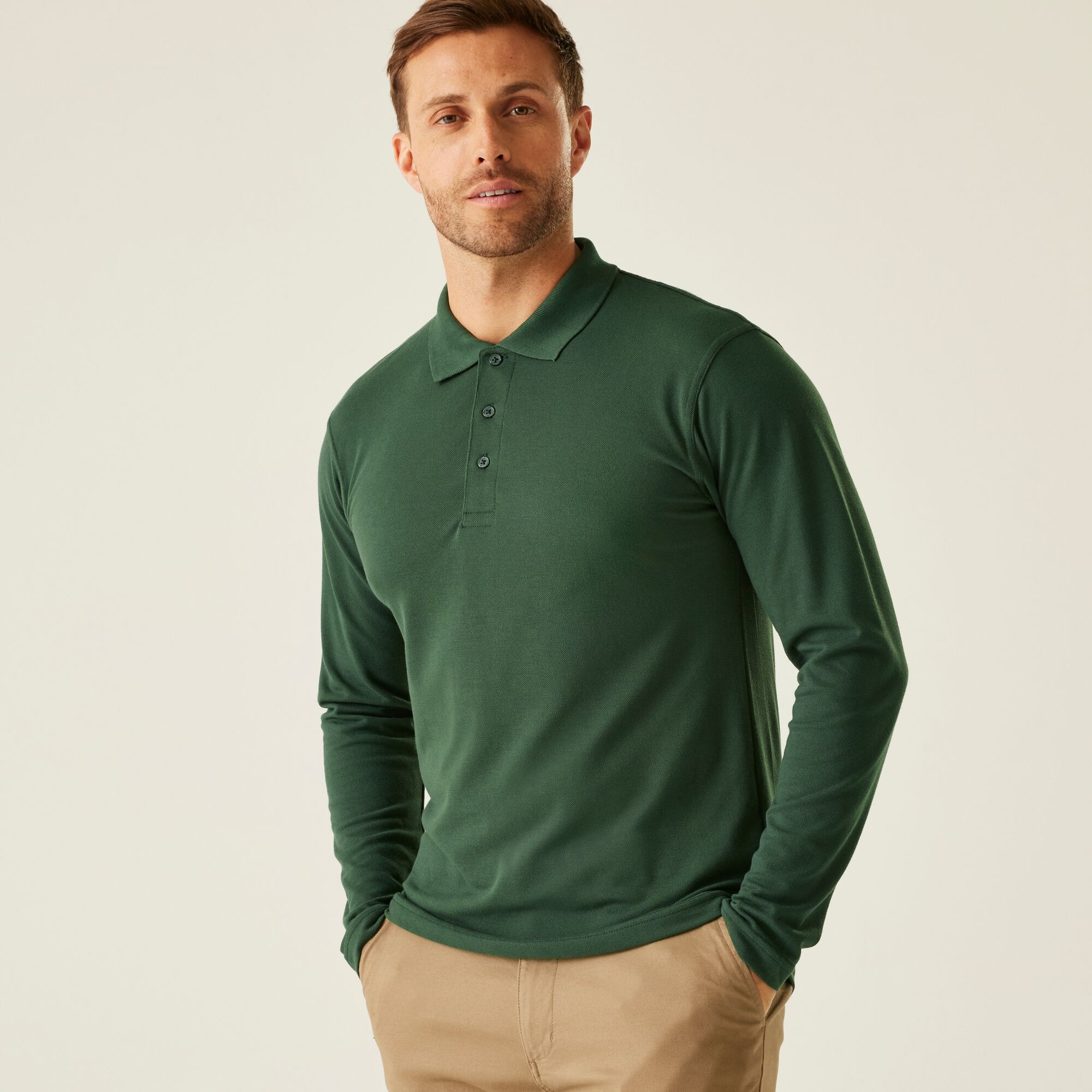 Regatta Professional 65/35 Ls Polo Top Size: 4XL Men's Green